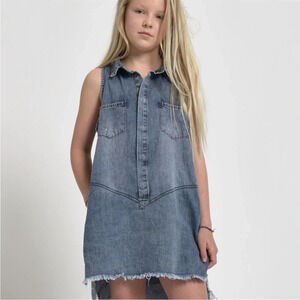 One teaspoon KIDS MINI denim BRAXTON DRESS size 9-10